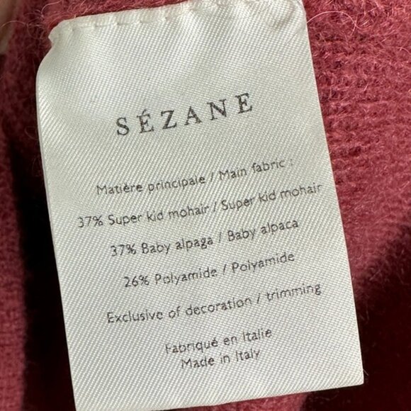 Sezane Willy Jumper Sweater Rosewood Pink Knit Baby Alpaca Italy Mohair Size S - Picture 9 of 15